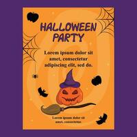 Cute Halloween flyer party invitation vector