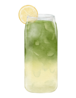 waterverf matcha limonade waterverf illustratie geïsoleerd element png