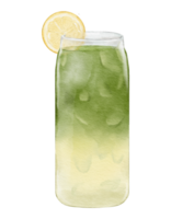 acquerello matcha limonata acquerello illustrazione isolato elemento png