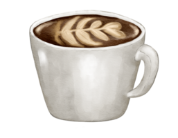 vattenfärg cappuccino dragen vattenfärg illustration isolerat element png