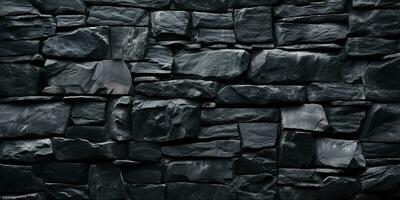 ai generado. ai generativo. negro gris brock rock mármol Roca pared decoración antecedentes. gráfico Arte foto