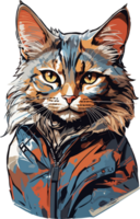 Modern Cat Cartoon Illustration with AI Generative png