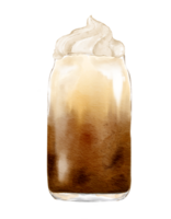 Watercolor cream cold brew watercolor illustration isolated element png