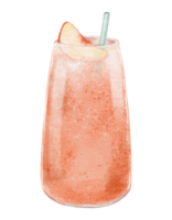 Aquarell Pfirsich Smoothies Aquarell Illustration isoliert Element png