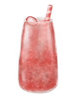 vattenfärg jordgubb smoothies mjölk vattenfärg illustration isolerat element png