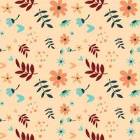 Abstract flat hand draw floral pattern background. Vector. vector