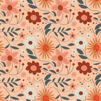 Abstract flat hand draw floral pattern background. Vector. vector