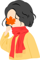 woman in autumn png