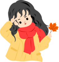 woman in autumn png