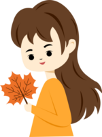 chica en otoño png