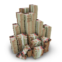 Big stacks of 100 New Zealand dollar notes. A lot of money isolated transparent  background. 3d rendering of bundles of arranged cash png