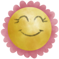 Sol flor sorrir face círculo forma png