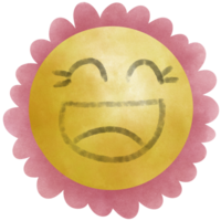 Sun flower smile face circle shape png