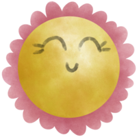 Sol flor sorrir face círculo forma png