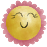 Sun flower smile face circle shape png