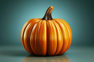 Sleek pumpkin illustration graces a simplistic, yet captivating Halloween background AI Generated photo