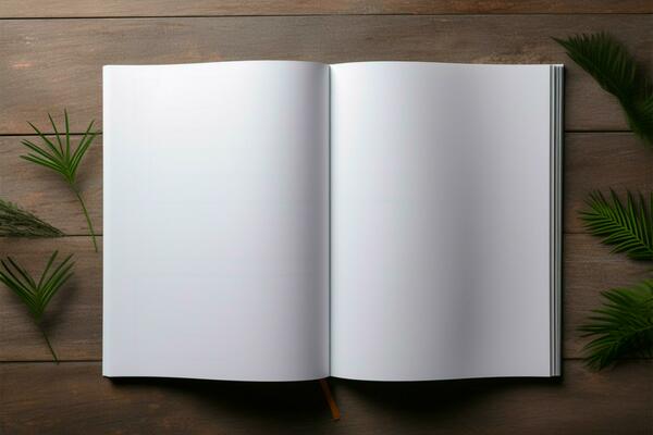 Inside view Blank white brochure mockup for stunning booklet presentations AI Generated