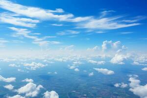 azul cielo con texturizado nubes creando un sereno antecedentes ai generado foto