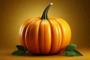 Sleek pumpkin illustration graces a simplistic, yet captivating Halloween background AI Generated photo