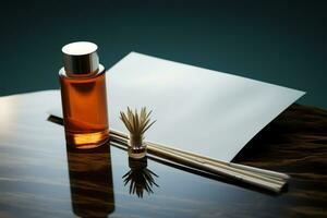 A striking product podium showcases the essence of moisturizer bottles AI Generated photo