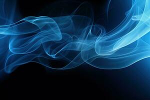 Simple abstract blue and black background with smoke effect. Generative AI photo