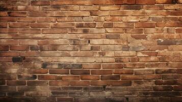 Warm up your space with this inviting brown brick wall background, featuring ample copy space photo