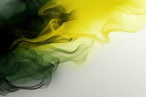 Modern background with smoke effect, color mixing, yellow and green. Generative AI photo
