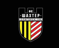 Shakhtyor soligorsk club símbolo logo bielorrusia liga fútbol americano resumen diseño vector ilustración con negro antecedentes