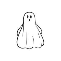 Cute ghost isolated. Vector Halloween concept. Cartoon Ghosts. Spooky vector. White ghost with black eyes. Cute ghost icon isolated. Cute cartoon spooky character. Holiday Silhouettes