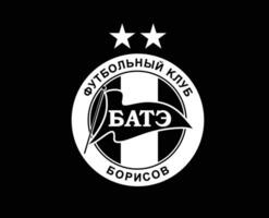 FK Bate Borisov Club Symbol Logo White Belarus League Football Abstract Design Vector Illustration With Black Background