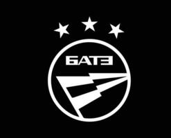 FK Bate Borisov Logo Club Symbol White Belarus League Football Abstract Design Vector Illustration With Black Background