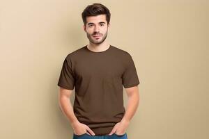 Man t shirt mockup ai generate photo