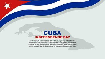 Cuba Independence Day is celebrated on October 10. Banner background design with Cuba flag and map. Vector illustration