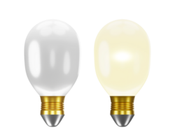 3D rendering of Light bulbs that turn on and off png