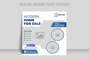 Real estate house property social media banner template vector