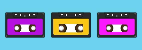 Nostalgia for the 90s with a set of old-fashioned cassettes vector