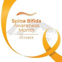 National Spina Bifida Awareness Month vector design template good for celebration usage. yellow ribbon vector design. flat ribbon design. vector eps 10.