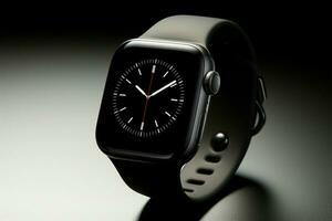 Monochromatic image highlights the Apple Watchs modern, minimalist appeal AI Generated photo