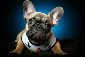 Charming portrait of a funny French Bulldog puppy AI Generated photo