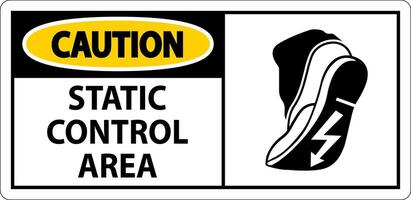 Caution Sign Static Control Area vector