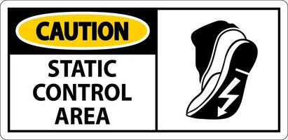 Caution Sign Static Control Area vector