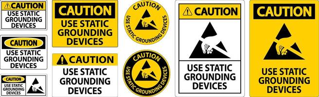 Caution Sign Use Static Grounding Devices vector