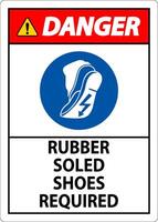 Danger Sign Rubber Soled Shoes Required vector