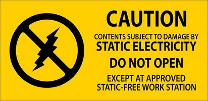 Fluorescent Red Anti-Static Labels Caution Do Not Open vector