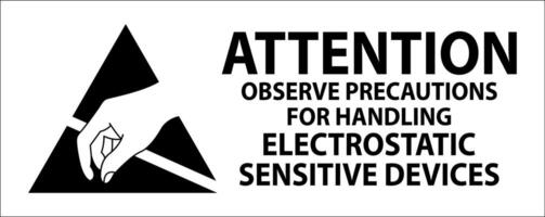 Anti-Static Labels Attention Observe Precautions for Handling vector