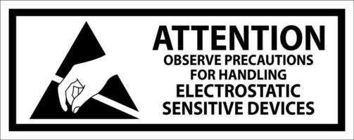 Anti-Static Labels Attention Observe Precautions for Handling vector