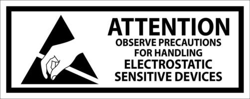 Anti-Static Labels Attention Observe Precautions for Handling vector