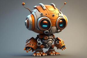 Cute 3D Cartoon Robot Character created with technology photo