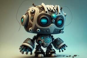 Cute 3D Cartoon Robot Character created with technology photo