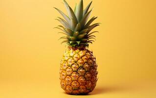 A realistic illustration of a single pineapple with a minimalist design, Generative Ai photo